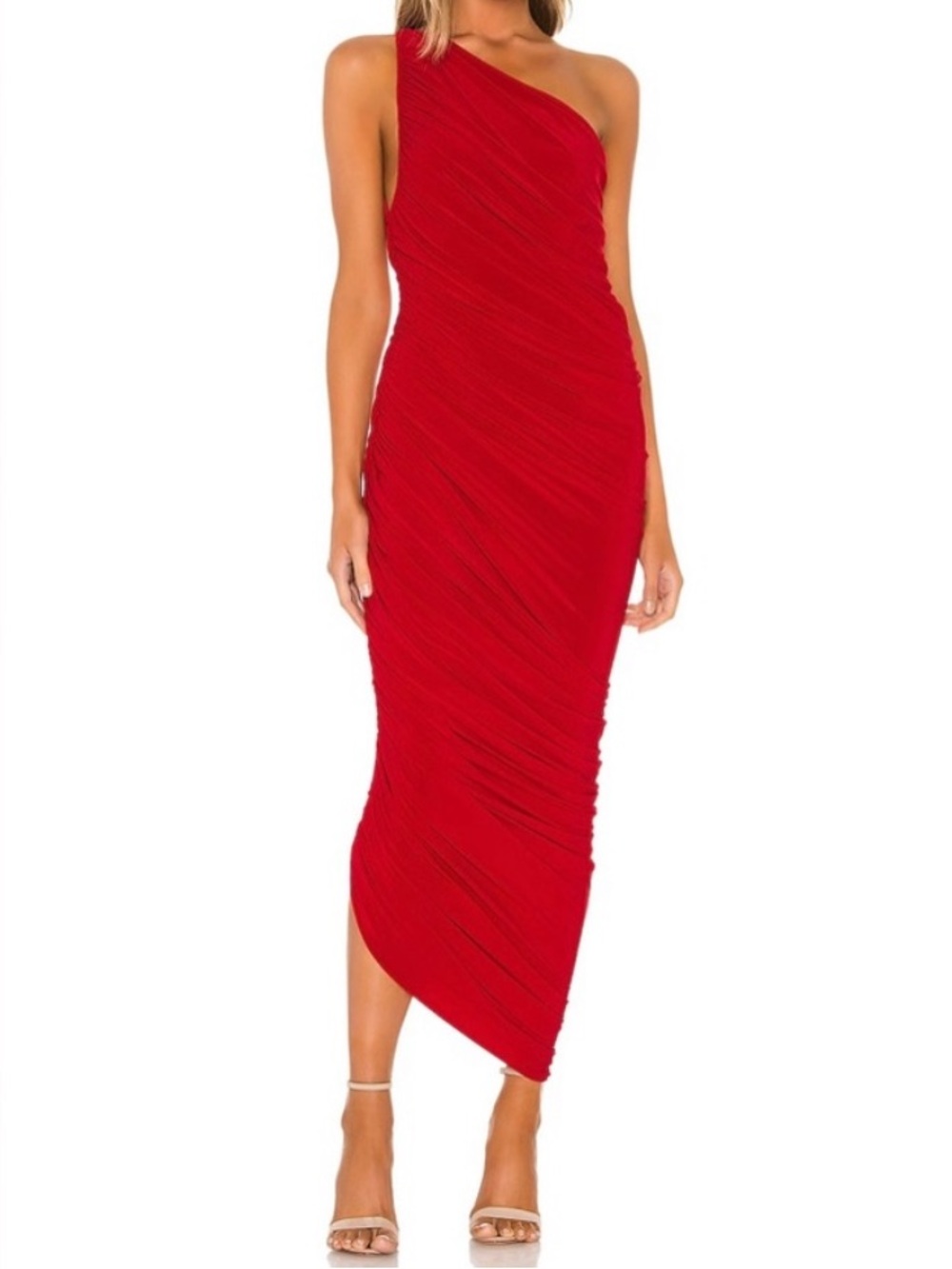 Norma Kamali Diana Ruched Maxi Gown
